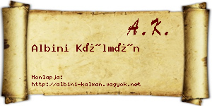 Albini Kálmán névjegykártya