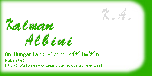 kalman albini business card